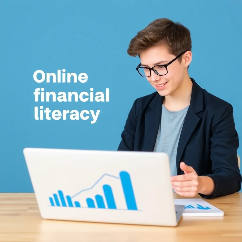 Jonge Nederlander die financiën beheert op laptop